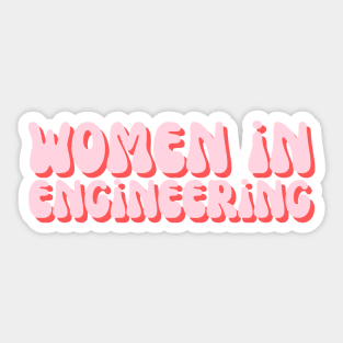 Pink Groovy Women in Engineering Sticker